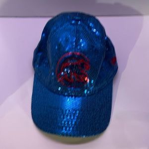 PINK Chicago Cubs Womens Sequin Blue MLB Cap Hat New Era StrapBack